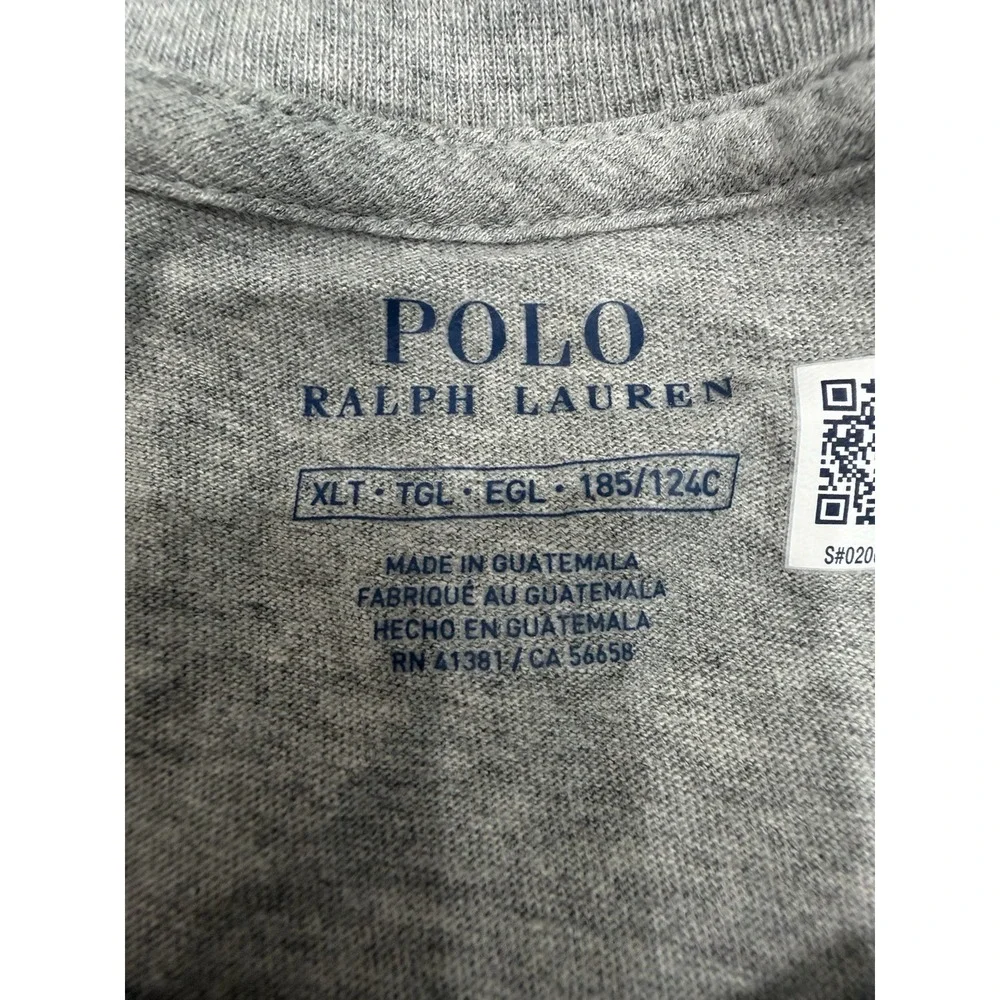 Polo Ralph Lauren M Print Shop Graphic Logo T-Shirt Grey XLT NWT